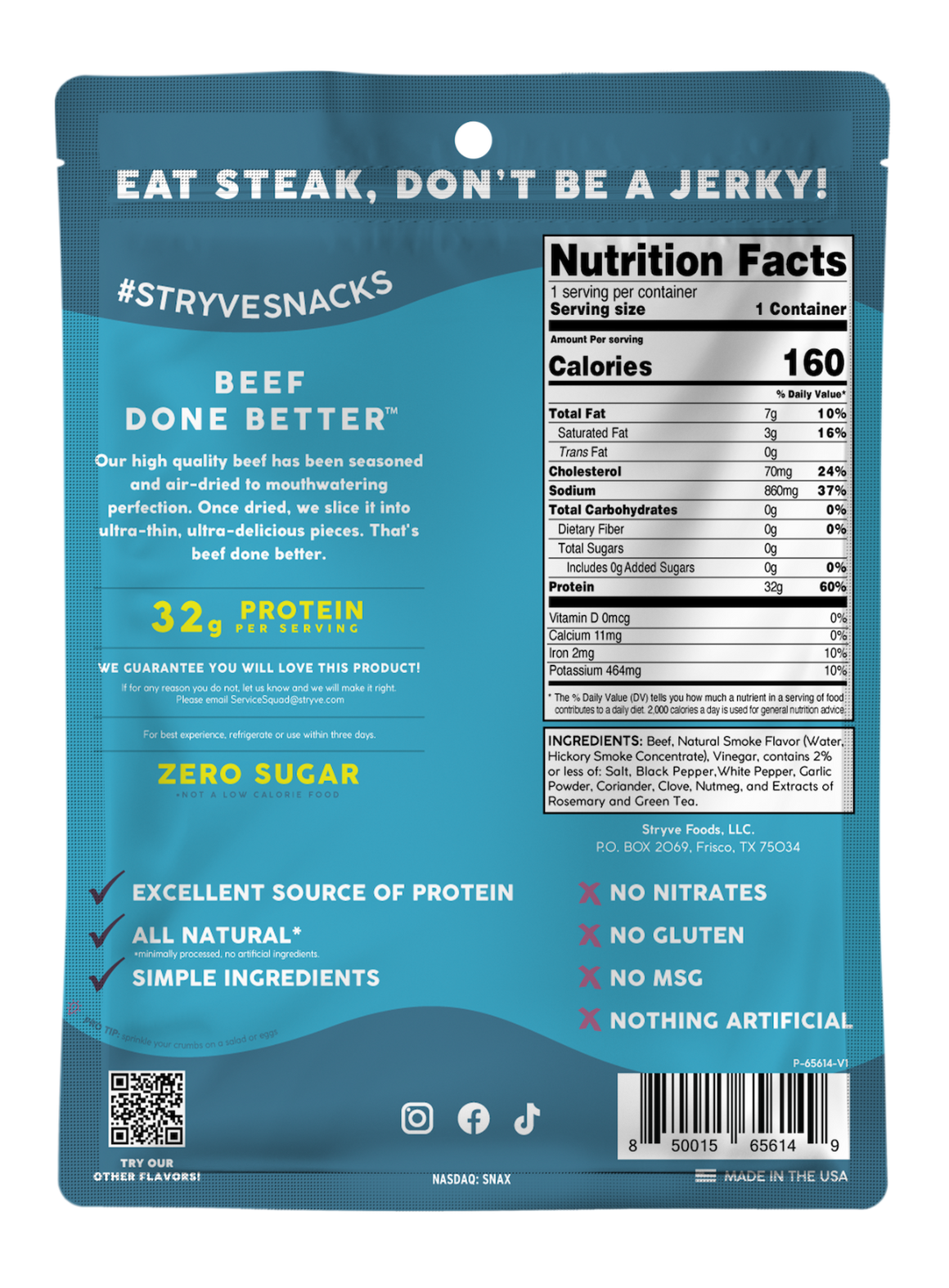Stryve Grass Fed Hickory 2.0oz